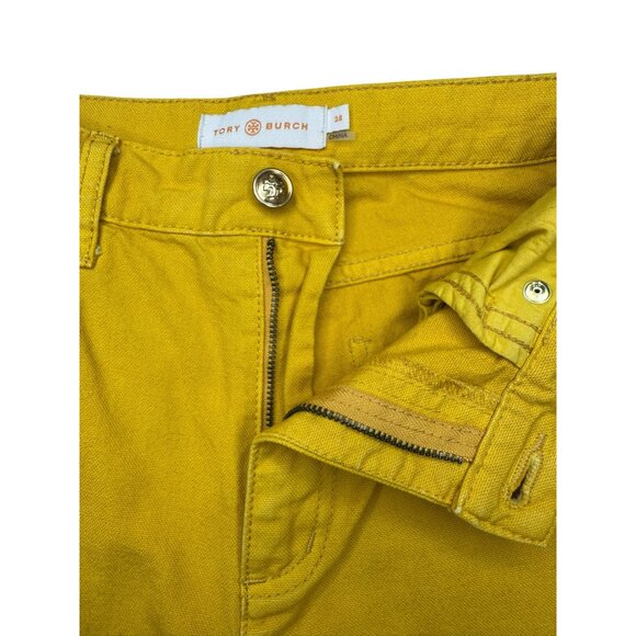 Tory Burch Yellow Flare Leg Jeans Size 28 C0132 - Picture 9 of 13